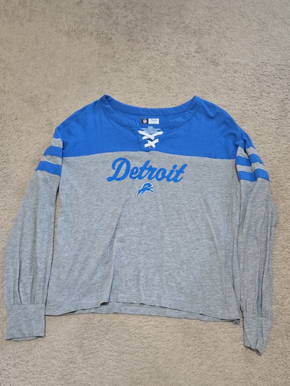 NFL Women's Lace-Up Tee - Royal Blue & White